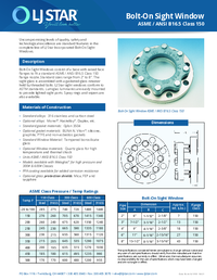 Thumbnail of document Data Sheet - Circular Bolt-On Sight Glass